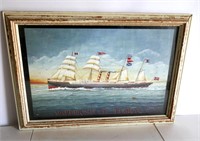 Great Early Sailing Steam Ship "Flora"
