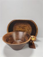 Burl Walnut Bowl, Wooden Bowl, Wooden Paper Holder