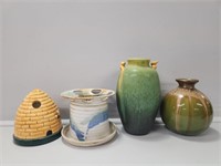 Stoneware Toothbrush Holders, Vases