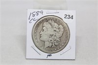 1889 CC F Morgan Silver Dollar