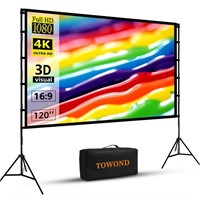 Projector Screen and Stand, Towond 120 inch Portab