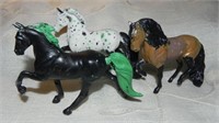 (3) Small Plastic Toy Horse Figures