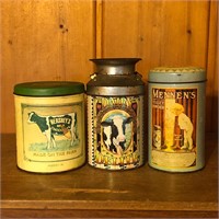 Lot of 3 Metal Advertising Canister Tins