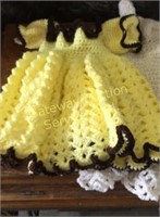Knitted Dolls Dresses
1, white with gold
2,
