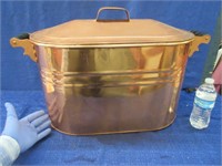 antique copper wash boiler (painted lid) nice