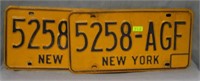 Pair of vintage NY license plates