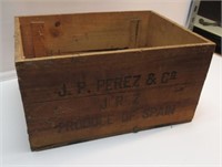 J.P. PEREZ WOODEN PRODUCE OF SPAIN BOX.