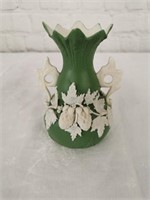 Jasperware Small Green Vase