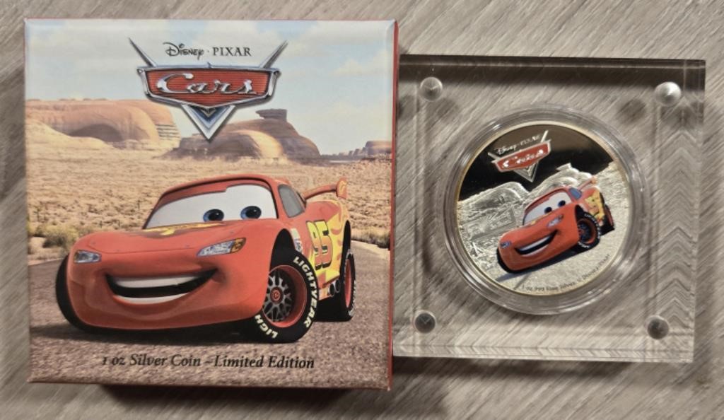 One Ounce Cars Lightnight McQueen Silver Round