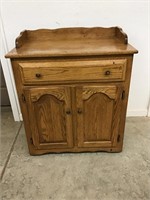 Vintage Oak Dry Sink Cabinet with 1 Drawer and
