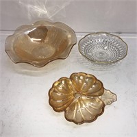 Assorted Colored Glass Dishes