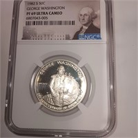 1982 S NGC Graded Silver Washington Half Dollar,