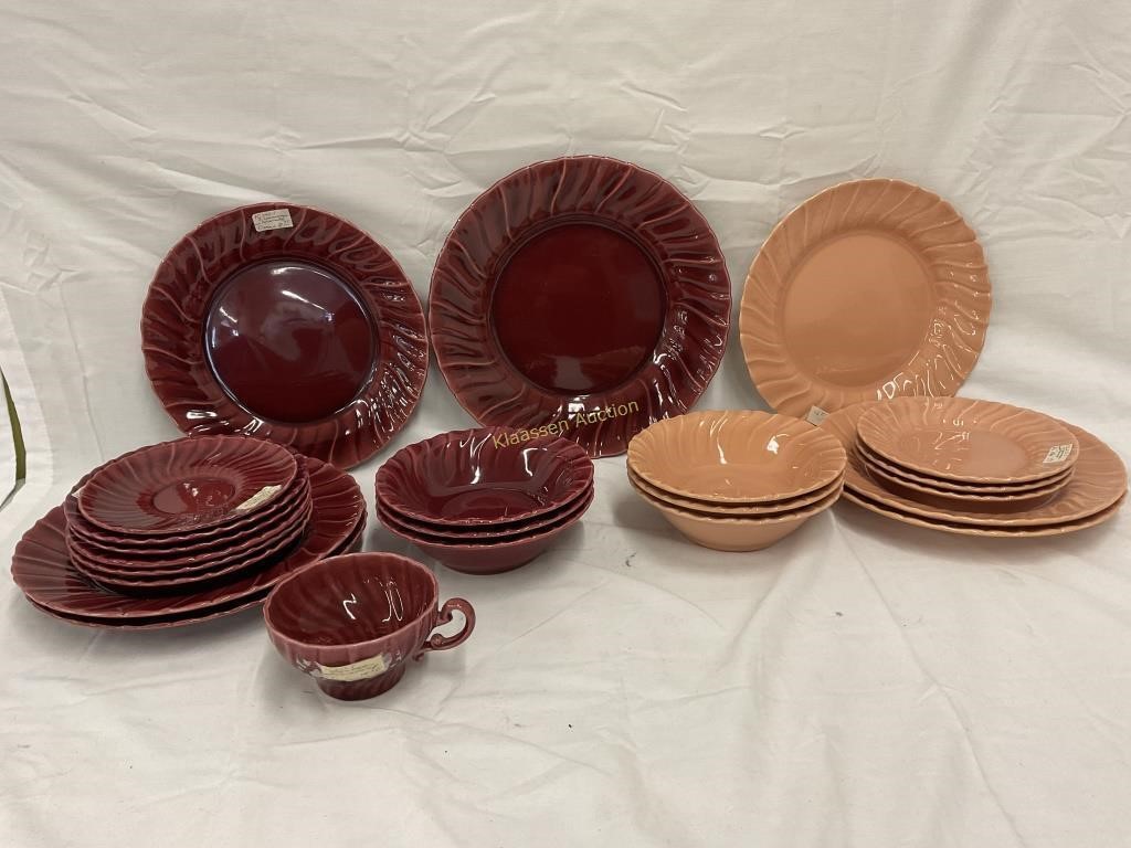 Franciscan Ware Pink & Maroon Dishes | Live and Online Auctions on ...