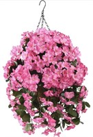 INQCMY Artificial Hanging Flowers in Basket for