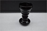 Black Amethyst Ribbed Vase