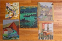 Group of 5 Helmer Barklund Paintings