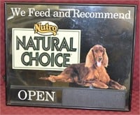 Nutro Natural Choice Dog Food Open Closed Sign