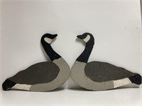 (2) Wooden Geese