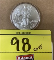 2015, 1 OUNCE, FINE SILVER, 1 DOLLAR COIN