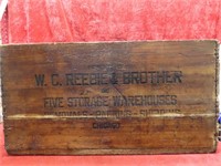 WC Reebie & Brother large wood storage crate.