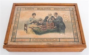 Union Building Blocks Vintage Game Set Box