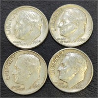 4 silver Roosevelt dimes