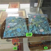 GROUP OF 2 BAGS OF TURQUOISE ETC