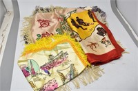 (5) Vintage Satin Scarf & Pillow Covers: Idaho...
