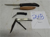 Whittle Jack, Filet knife and 2 other knives