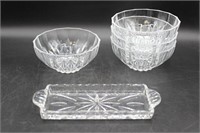 Crystal Butter Tray & Dessert Bowls