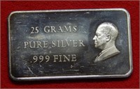 Vintage 25 Grams Silver Bar