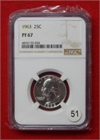 1963 Washington Silver Quarter NGC PF67