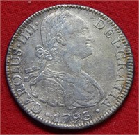 1793 Spanish Silver 8 Reals -- Treasure Coin