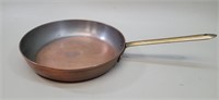 Copper Brass Handle Pan vtg 10"