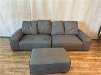 Dark Grey 2 Piece Sectional Sofa with Ottoman