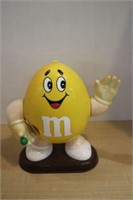 1991 YELLOW M&M GUMBALL DISPENSER