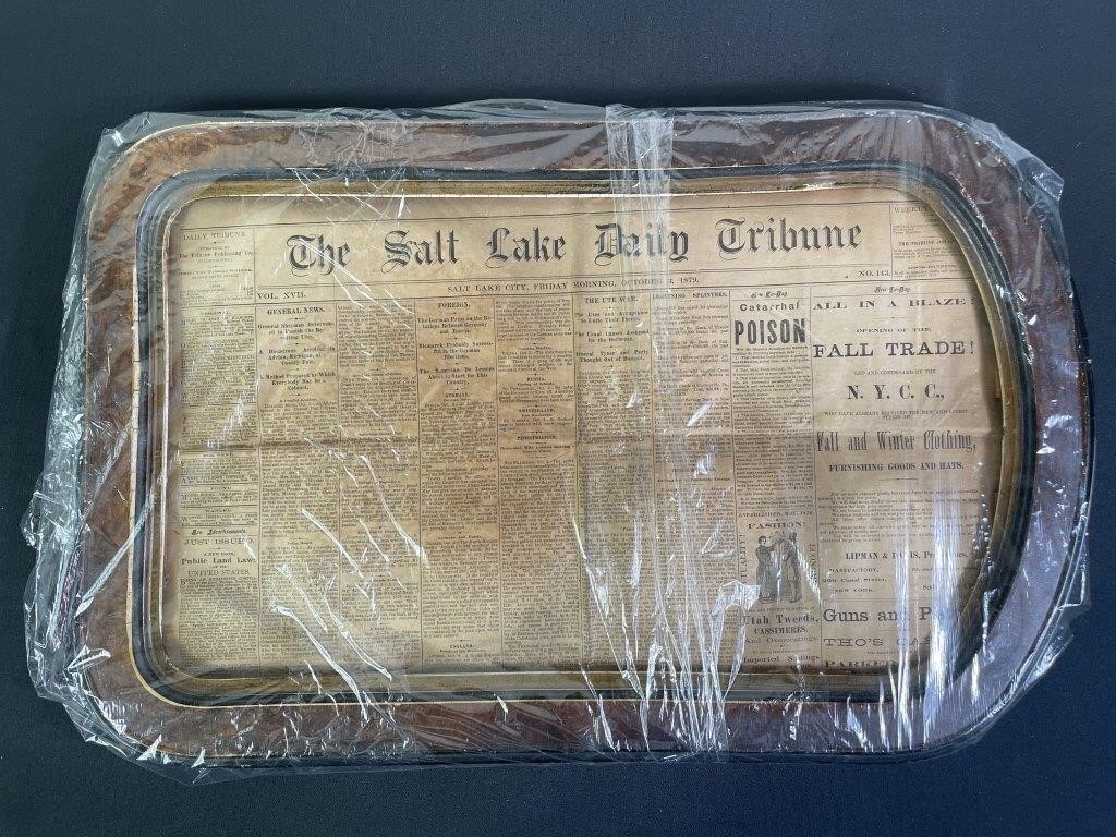 1879 Salt Lake Daily Tribune Framed Front Page