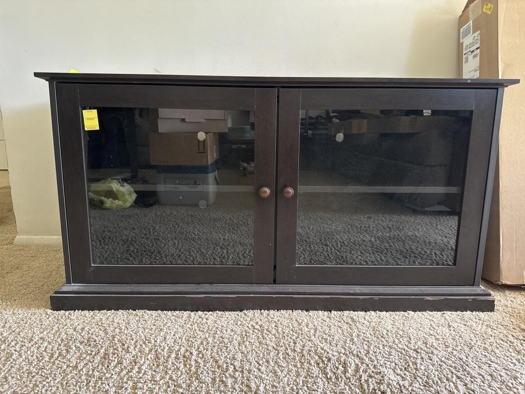2-Door Glass Front TV Stand