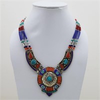 Tibet Natural Stone Tribal Queen Royal Necklace