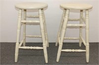 Pair of Painted Wooden Stools