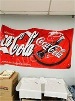 2 Coca-Cola T-shirts & Coke banner - 45 x 86"