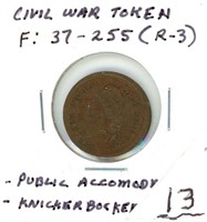 Civil War Token: 37-255 R3 Public Accommodation