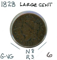 1828 Large Cent - Classic Head, G-VG