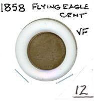 1858 Flying Eagle Cent - Lots of Detail, Wings,