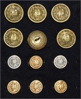 12 P For Police William Scully Old Brass Buttons
