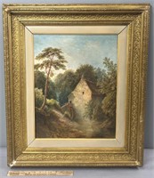 Antique Landscape Oil Painting on Canvas