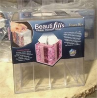 LOT OF 2 BEAUTIFILLS FILLABLE DECOR TISSUE BOX CLE