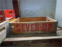 old wood 7 Up  crate