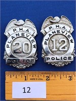 2 Planeview Police Badges