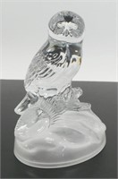 * Vintage Crystal Owl Figurine Paperweight